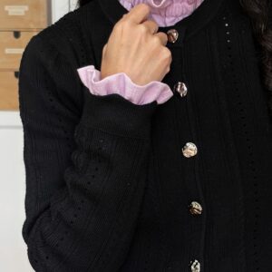 puños y cuello fruncido desmontable hechos a mano DIY